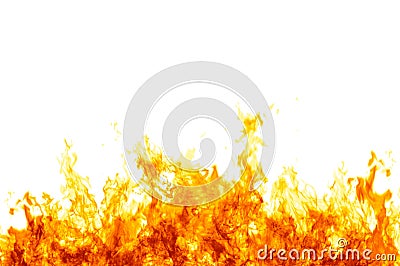 Flames on white Stock Photo