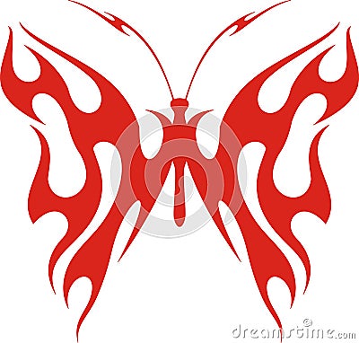 Flaming Butterfly Cartoon Illustration