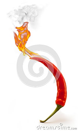 Flaming chilli pepper Stock Photo