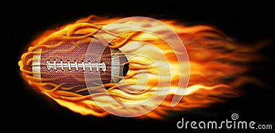 Flaming Football Cartoon Illustration