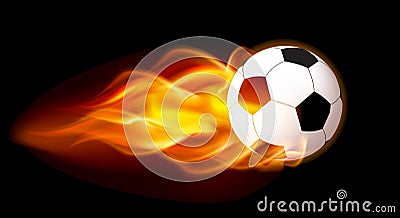 Flaming Football Ball Vector Illustration