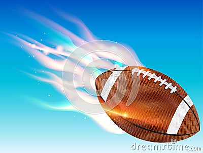 Flaming Football Vector Illustration