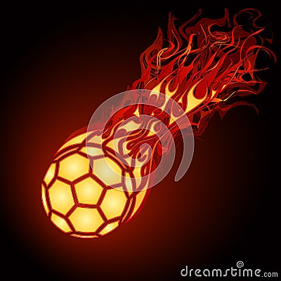 Flaming football (soccer) Vector Illustration