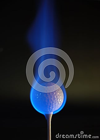 Flaming Golf Ball Stock Photo