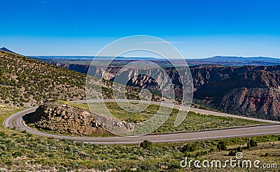 Flaming Gorge Green River Scenic Byway in North East Utah Stock Photo