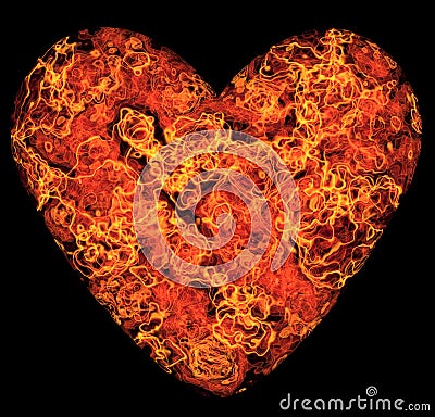 Flaming Heart Stock Photo