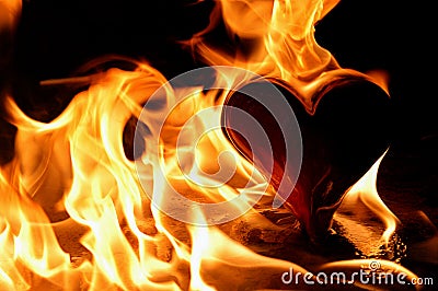 Flaming Heart Stock Photo