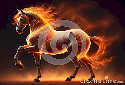 Flaming Horse Illustration Stock Photo