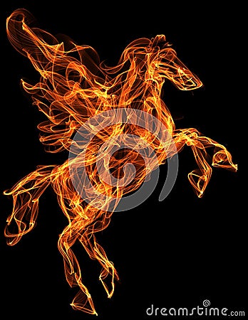 Flaming horse illustration Cartoon Illustration