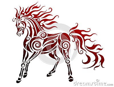 Flaming horse vector illustration Vector Illustration