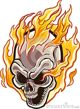 Flaming skull Vector Illustration