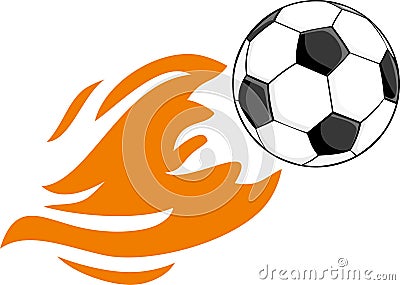 Flaming soccer ball Vector Illustration