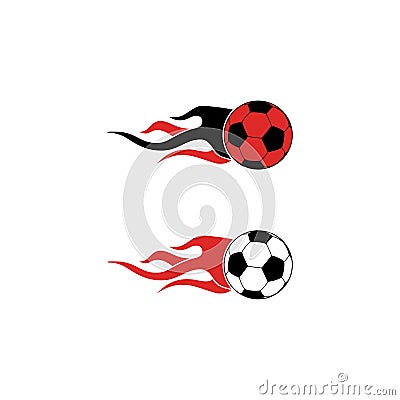 Flaming Soccer Ball Logo Illustration Vector Illustration