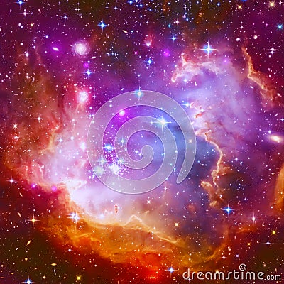 Flaming Star Nebula Cartoon Illustration