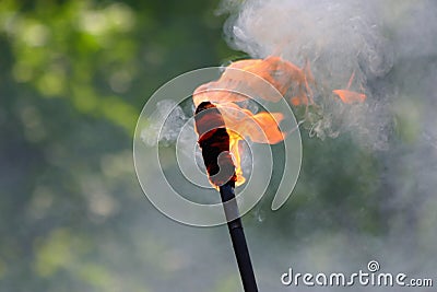 Flaming torch Stock Photo