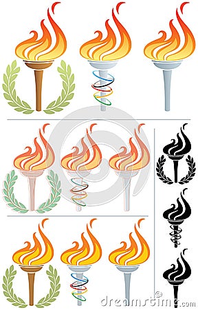 Flaming Torch Vector Illustration