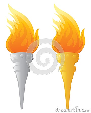 Flaming Torch Vector Illustration