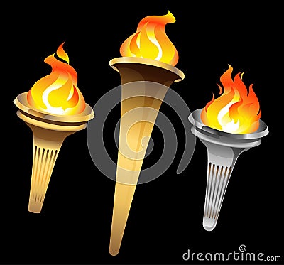Flaming torches. Stock Photo