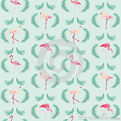 Flamingo Bird Background Vector Illustration