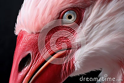 Flamingo closeup head. Generate Ai Stock Photo