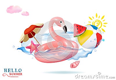 Flamingo inflatable toy. Ä°llustration - Vector Vector Illustration