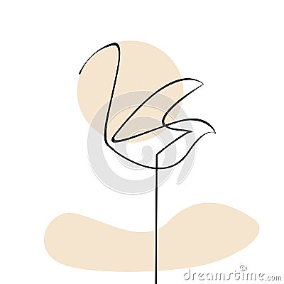 Flamingo line art vector illustration element Vector Illustration