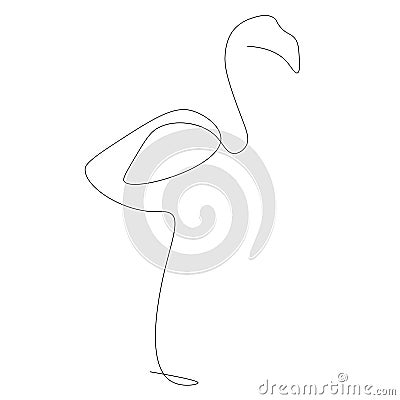 Flamingo line drawing, vector illustration Vector Illustration