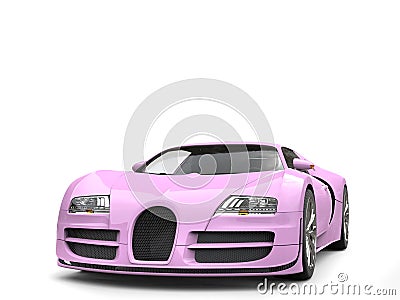 Flamingo pink modern super sports car - closeup shot Stock Photo