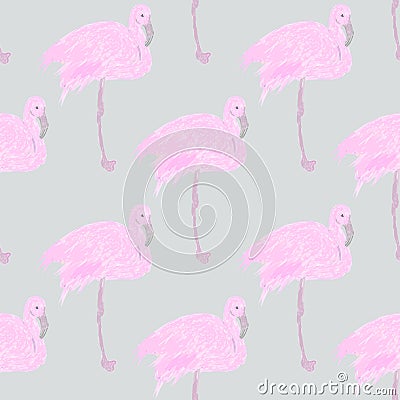 Flamingo seamless pattern. background design for fabric and decor, pink flamingo Stock Photo