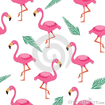 Flamingo seamless pattern.Pink flamingo background Vector Illustration