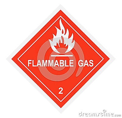 Flammable Gas Warning Label Stock Photo