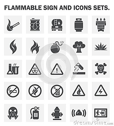 Flammable icon Vector Illustration