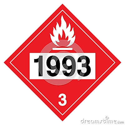 Flammable Liquids UN1993 Symbol Sign, Vector Illustration, Isolate On White Background, Label .EPS10 Vector Illustration