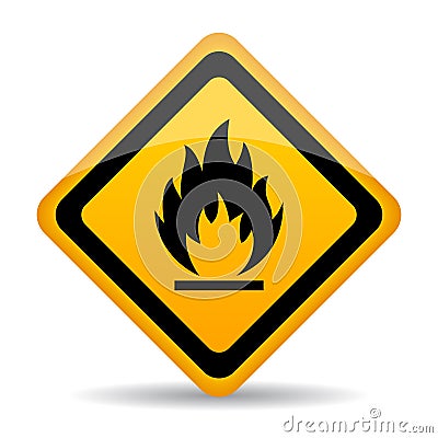 Flammable material vector caution sign Vector Illustration