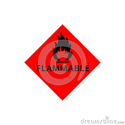 Flammable sign icon Vector Illustration