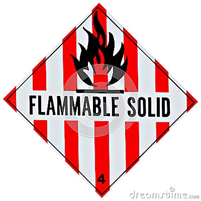 Flammable Solid Sign Stock Photo