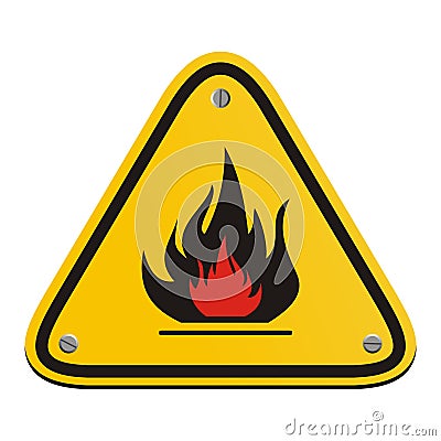 Flammable Triangle Yellow Sign Royalty Free Stock Photos - Image: 35606228