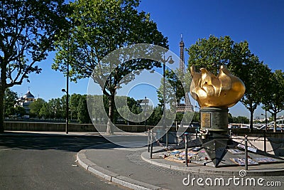 Flamme de la Liberte in Paris Editorial Stock Photo