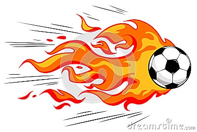 Flamy soccer ball Vector Illustration