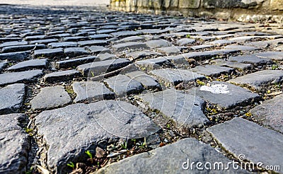 Flandres Cobblestone Road - Detail Stock Photo