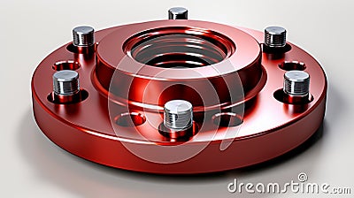 Red flange Face on white background Stock Photo