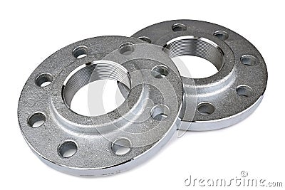 Flange screws and nuts Stock Photo