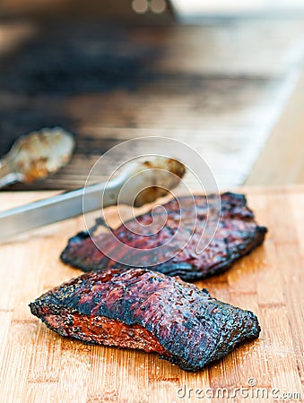 Grilled Flank Steak Stock Photo