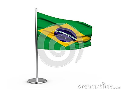 Flapping flag Brazil Cartoon Illustration