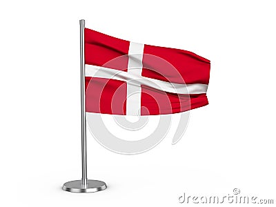 Flapping flag Denmark Cartoon Illustration