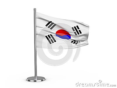 Flapping flag South Korea Cartoon Illustration