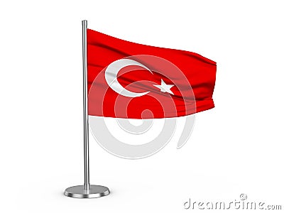 Flapping flag Turkey Cartoon Illustration