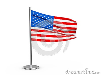 Flapping flag USA Cartoon Illustration