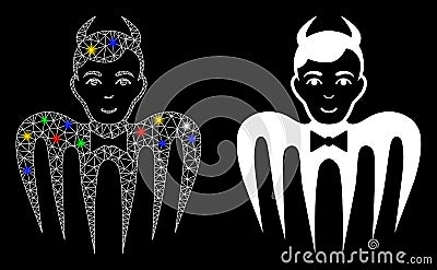Flare Mesh 2D Manager Spectre Devil Icon with Flare Spots Stock Photo