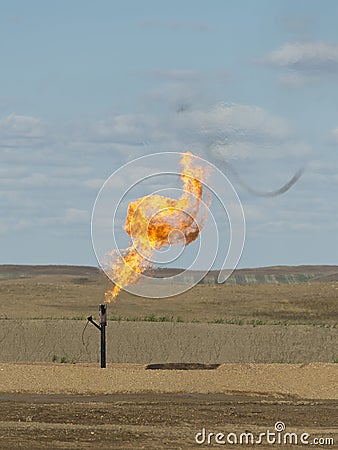 Flaring Natural Gas Stock Photo